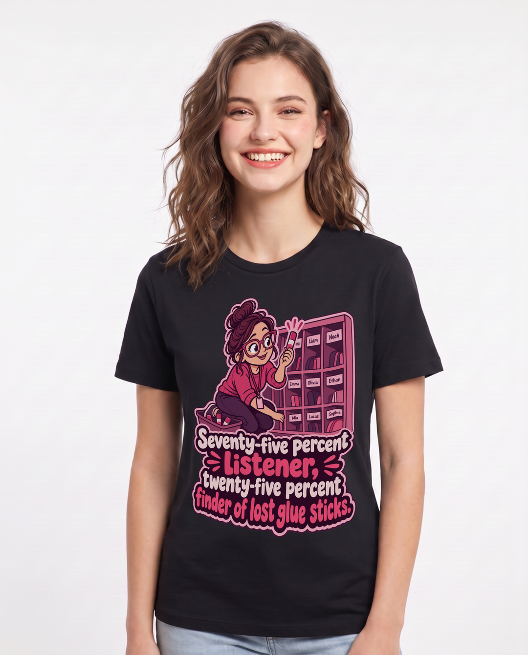 Teacher Black T-Shirt for Women – Everyday Expression Graphic Tee product image 3