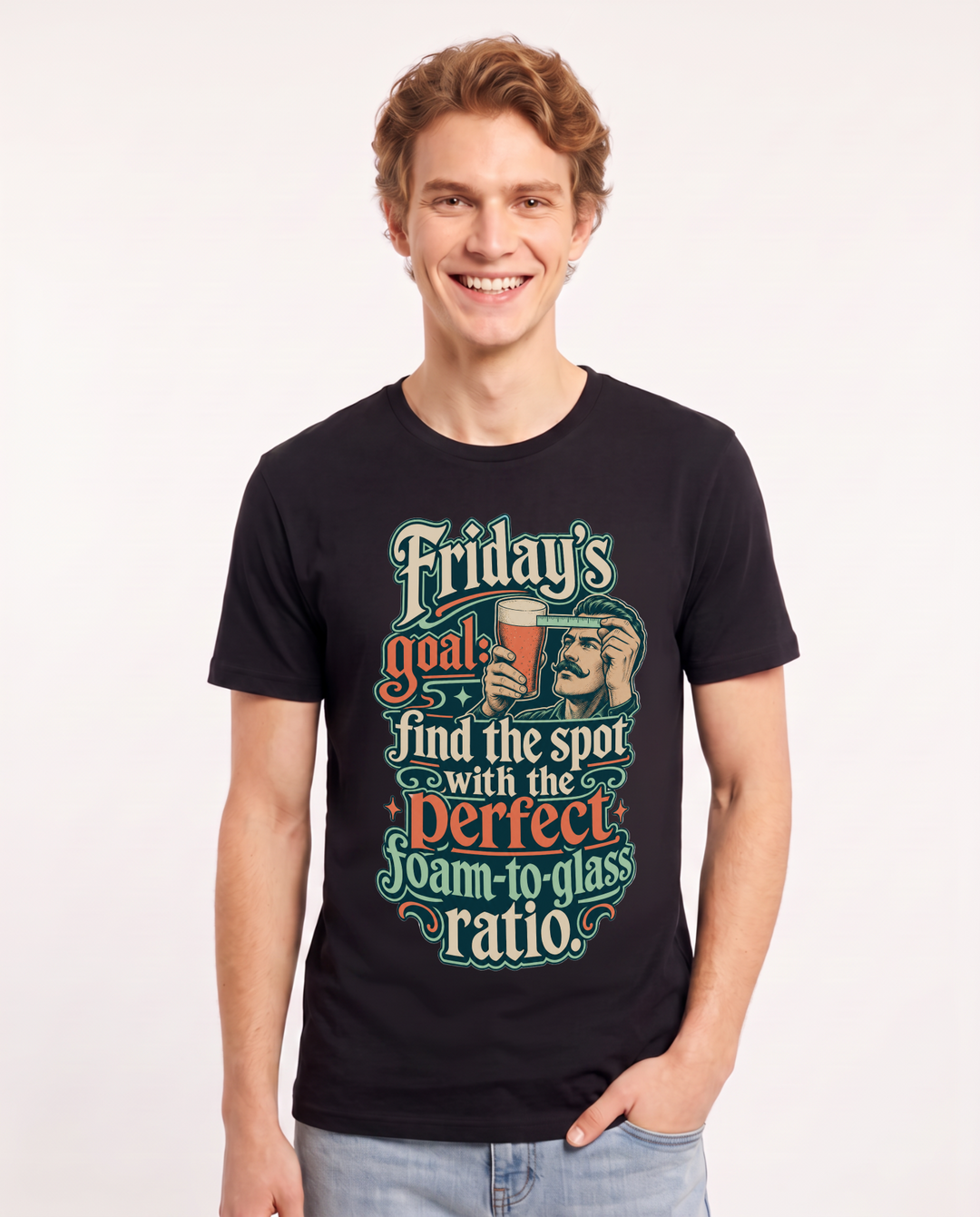 Beer Black T-Shirt for Men – Everyday Expression Graphic Tee product image 1
