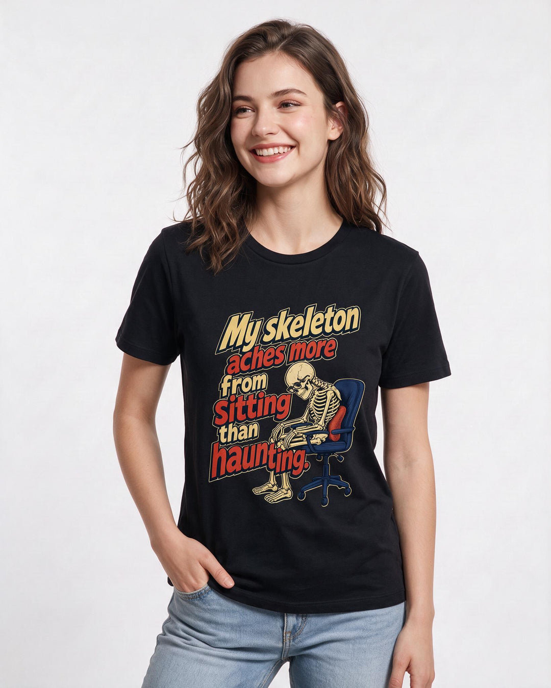 Halloween Black T-Shirt for Women – Halloween Theme Graphic Tee product image 3
