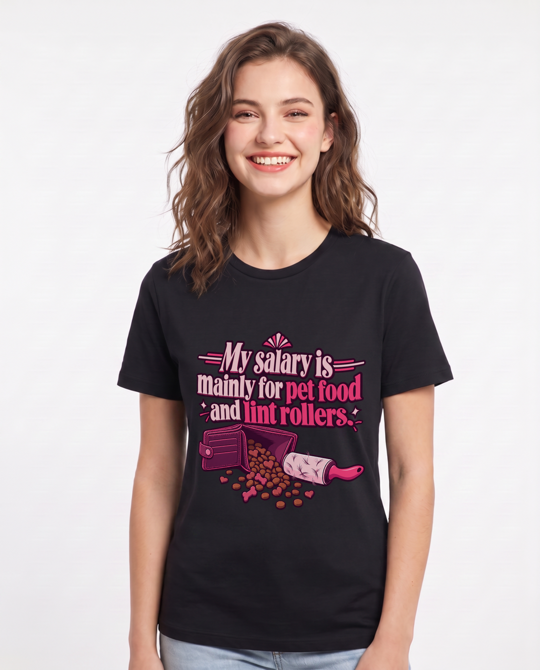Pet Lover Black T-Shirt for Women – Everyday Expression Graphic Tee product image 3