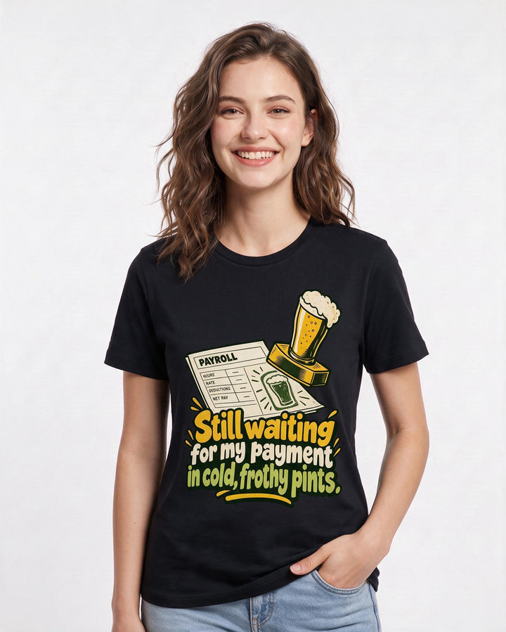 Beer Black T-Shirt for Women – Everyday Expression Graphic Tee product image 1