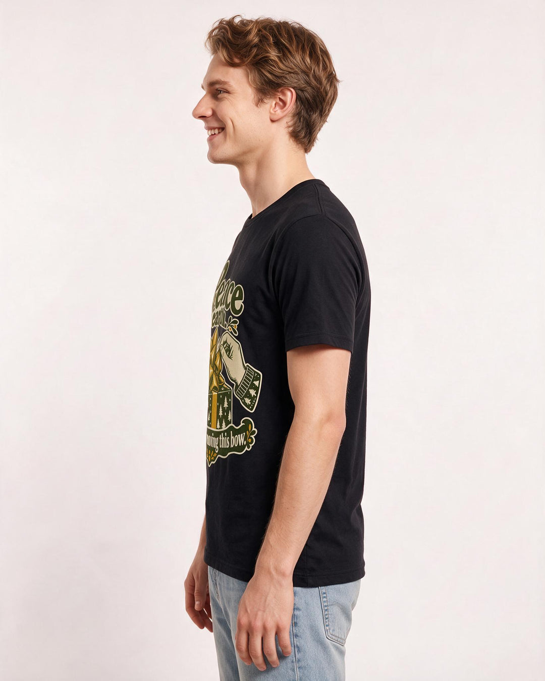 Christmas Black T-Shirt for Men – Holiday Theme Graphic Tee product image 2