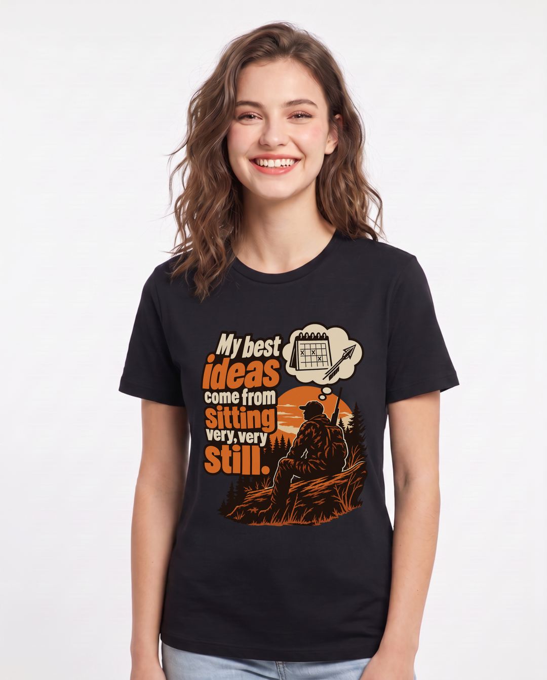 Hunting Black T-Shirt for Women – Everyday Expression Graphic Tee product image 3