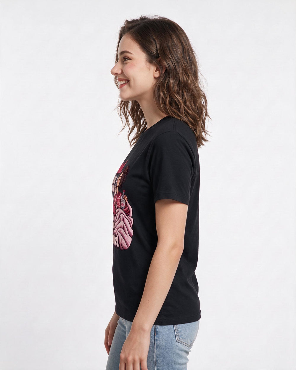 Christmas Black T-Shirt for Women – Holiday Theme Graphic Tee product image 2