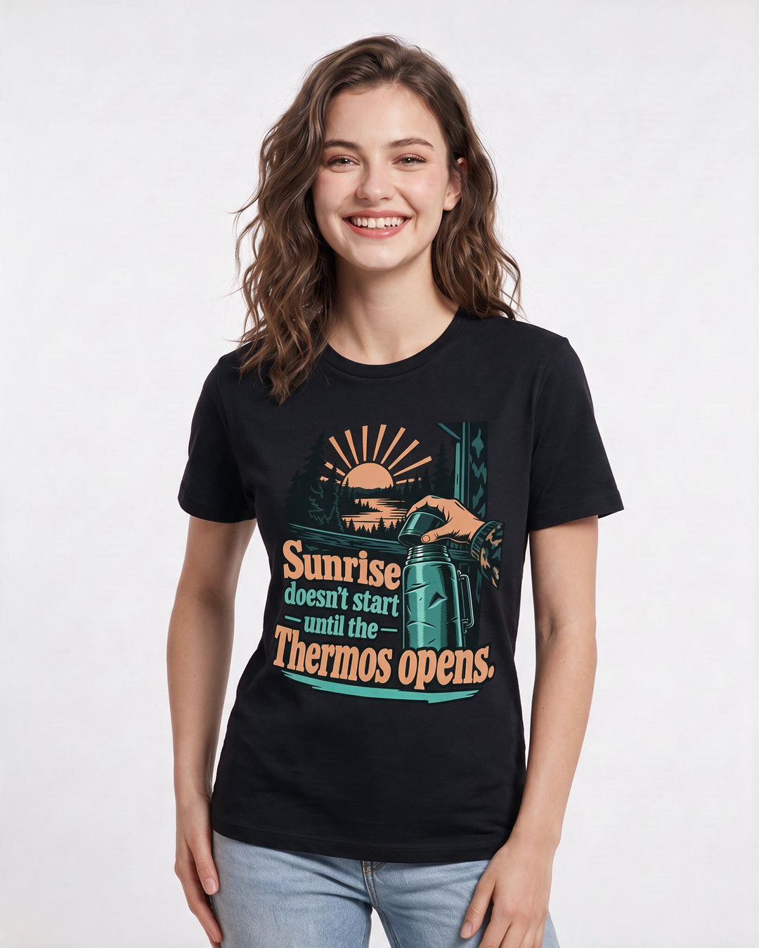 Hunting Black T-Shirt for Women – Everyday Expression Graphic Tee product image 1