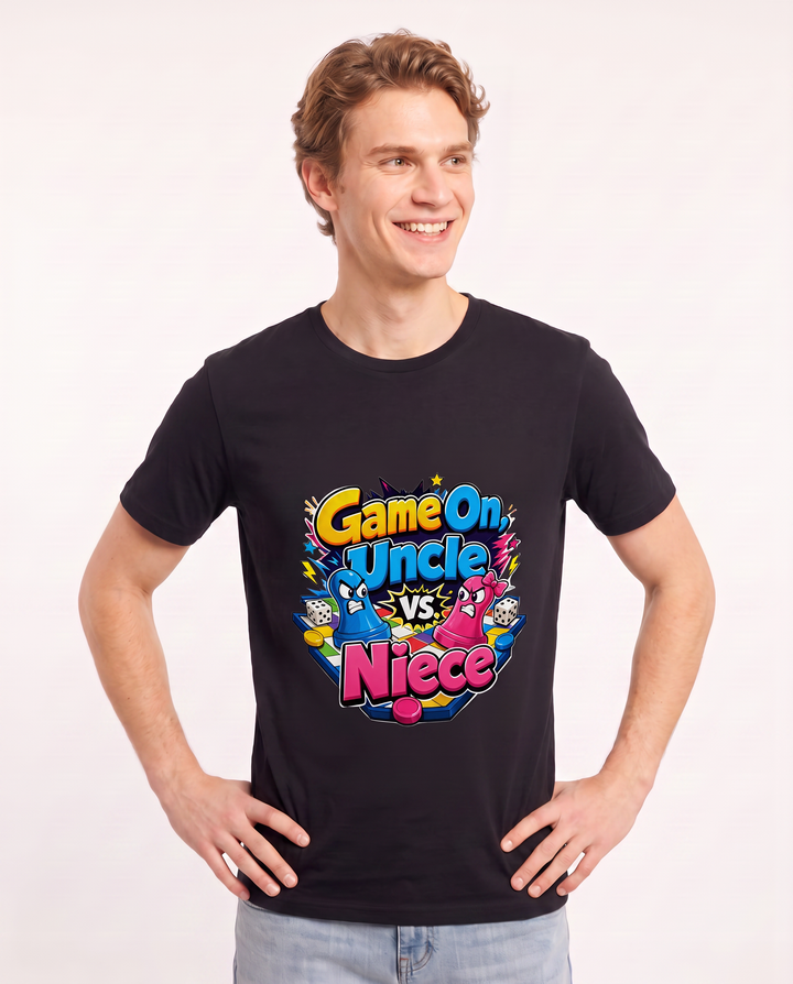 Game On, Uncle vs. Niece Men's Black T-Shirt product image 1
