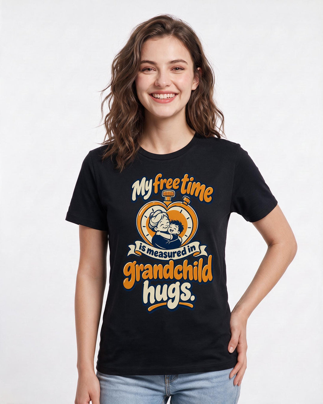 Grandparent Black T-Shirt for Women – Everyday Expression Graphic Tee product image 1