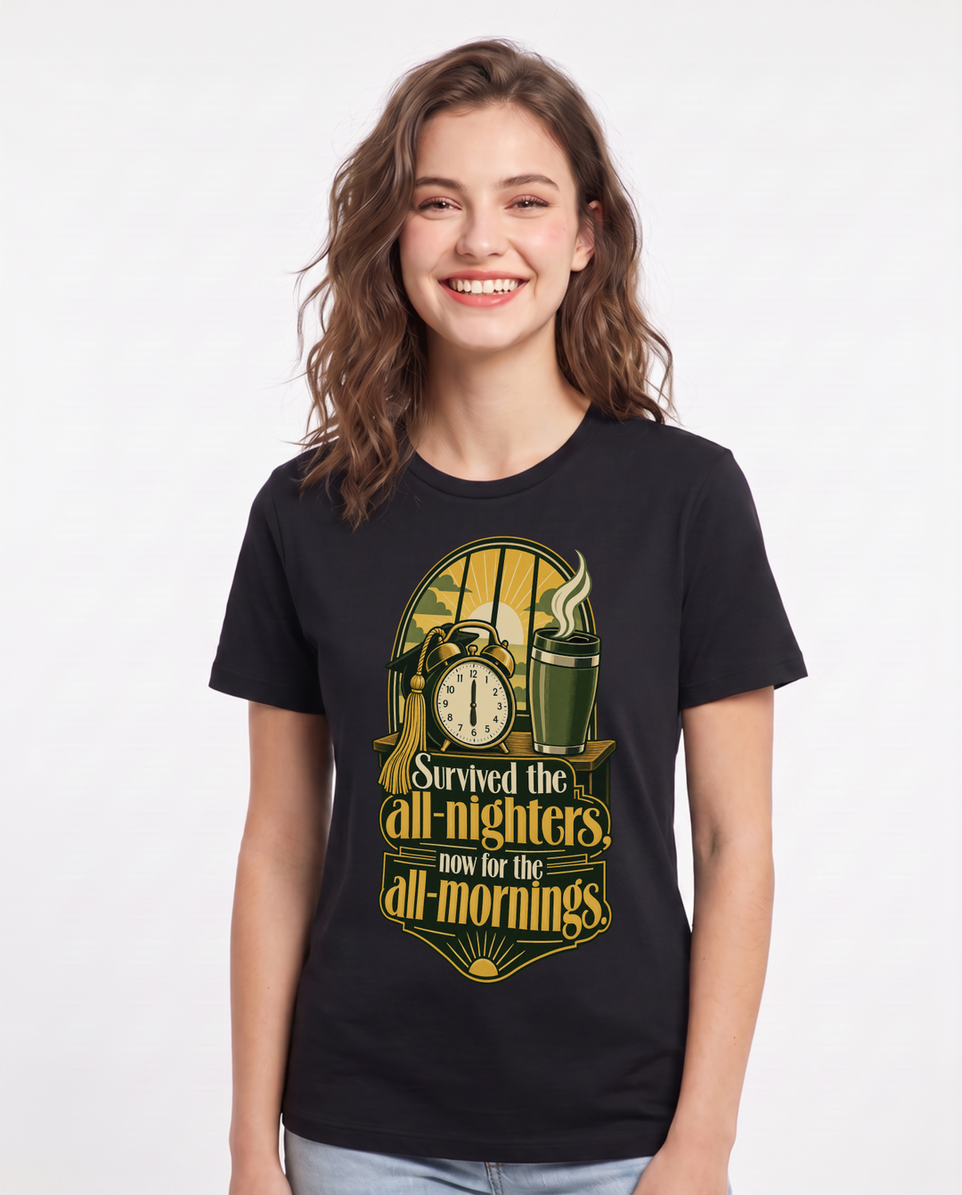 Graduation Black T-Shirt for Women – Everyday Expression Graphic Tee product image 3