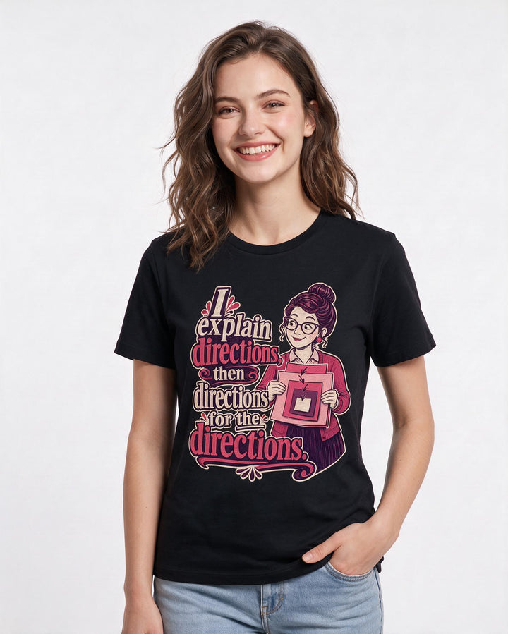 Teacher Black T-Shirt for Women – Everyday Expression Graphic Tee product image 1