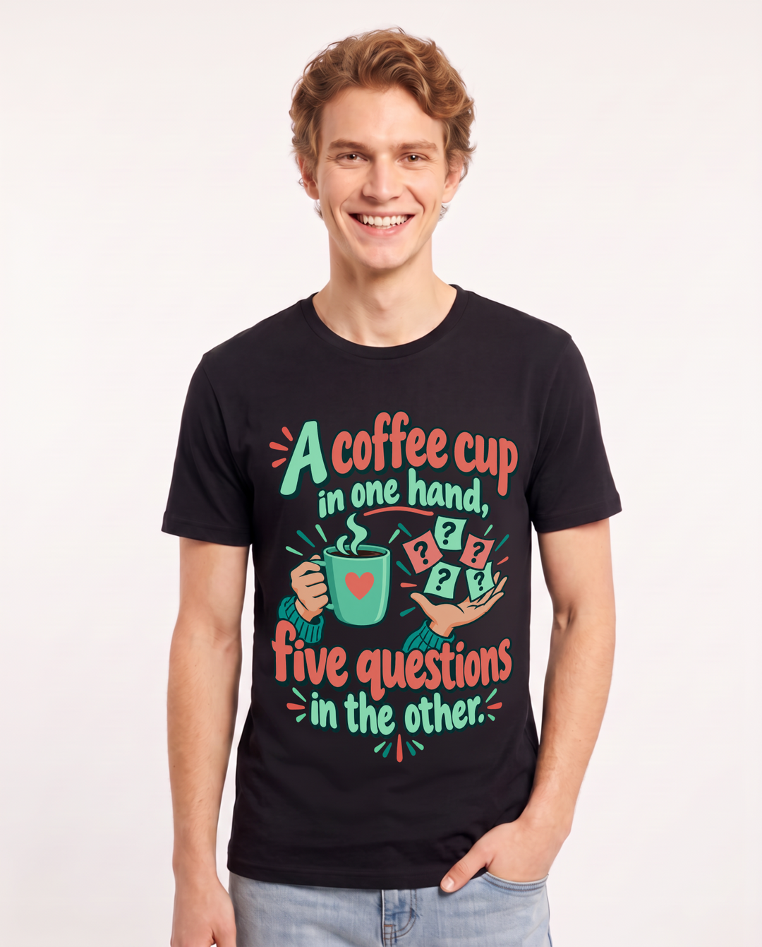 Teacher Black T-Shirt for Men – Everyday Expression Graphic Tee product image 3