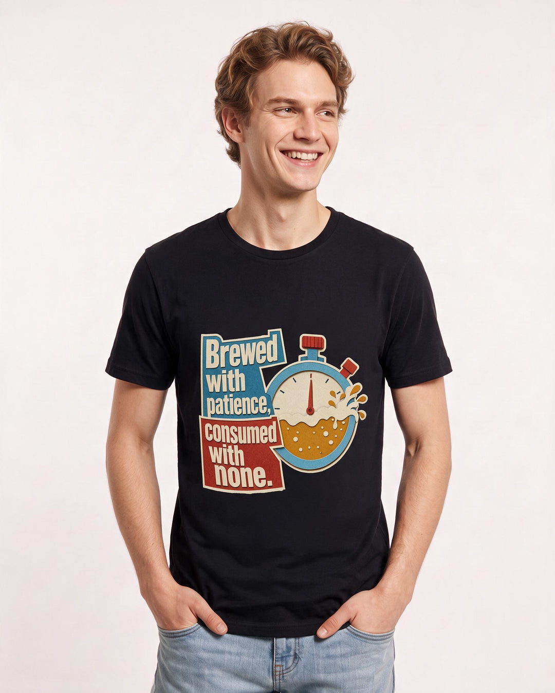 Beer Black T-Shirt for Men – Everyday Expression Graphic Tee product image 3
