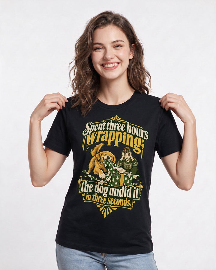 Christmas Black T-Shirt for Women – Holiday Theme Graphic Tee product image 1