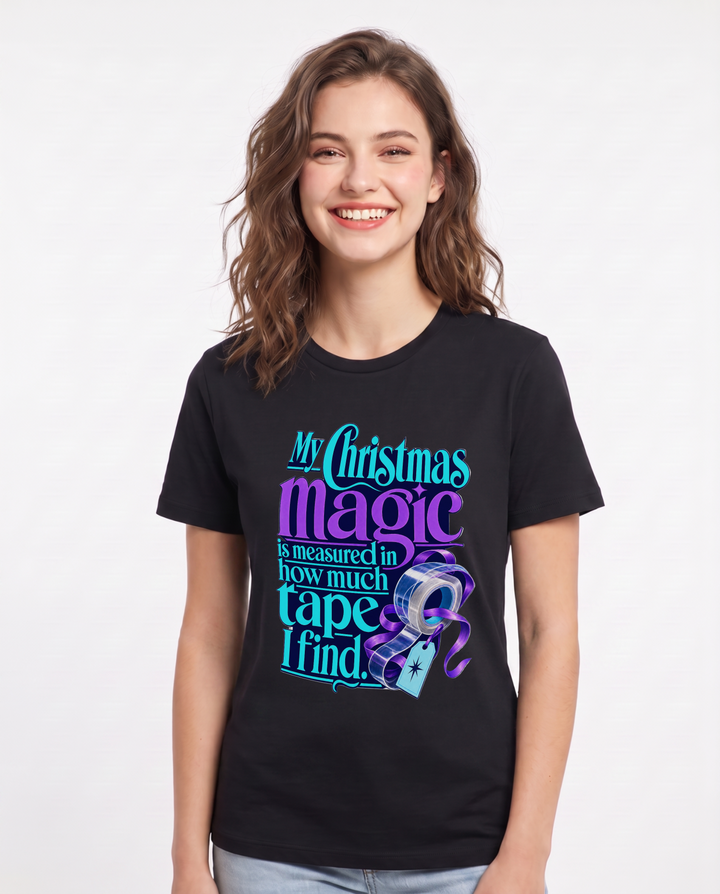 Christmas Black T-Shirt for Women – Holiday Theme Graphic Tee product image 3