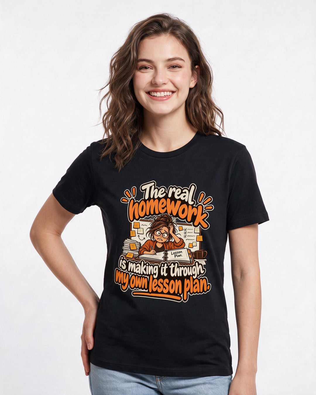 Teacher Black T-Shirt for Women – Everyday Expression Graphic Tee product image 1