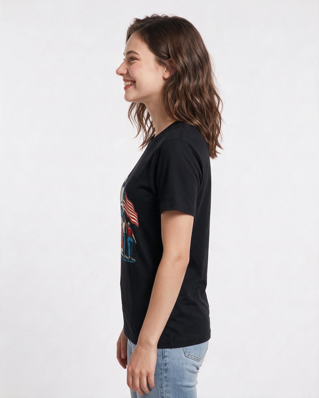 Patriotic Black T-Shirt for Women – Everyday Expression Graphic Tee product image 2