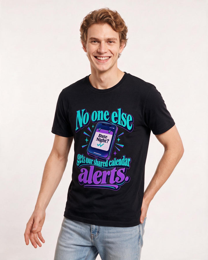 Couples Black T-Shirt for Men – Everyday Expression Graphic Tee product image 1