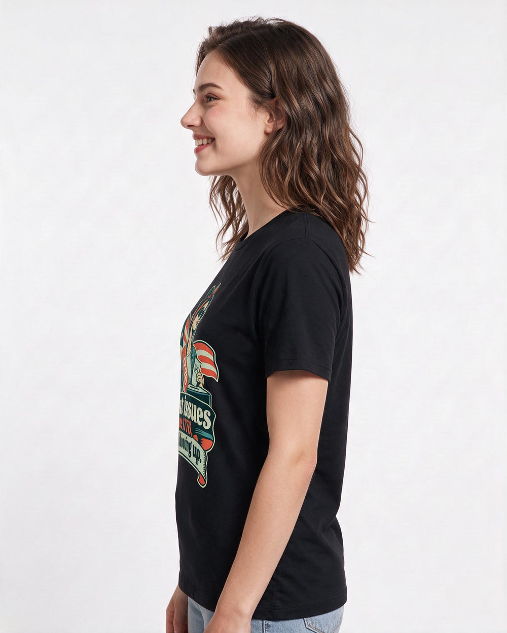 Political Statement Black T-Shirt for Women – Everyday Expression Graphic Tee product image 2