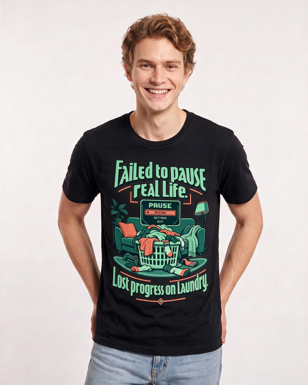 Gaming Black T-Shirt for Men – Game Night Graphic Tee product image 1