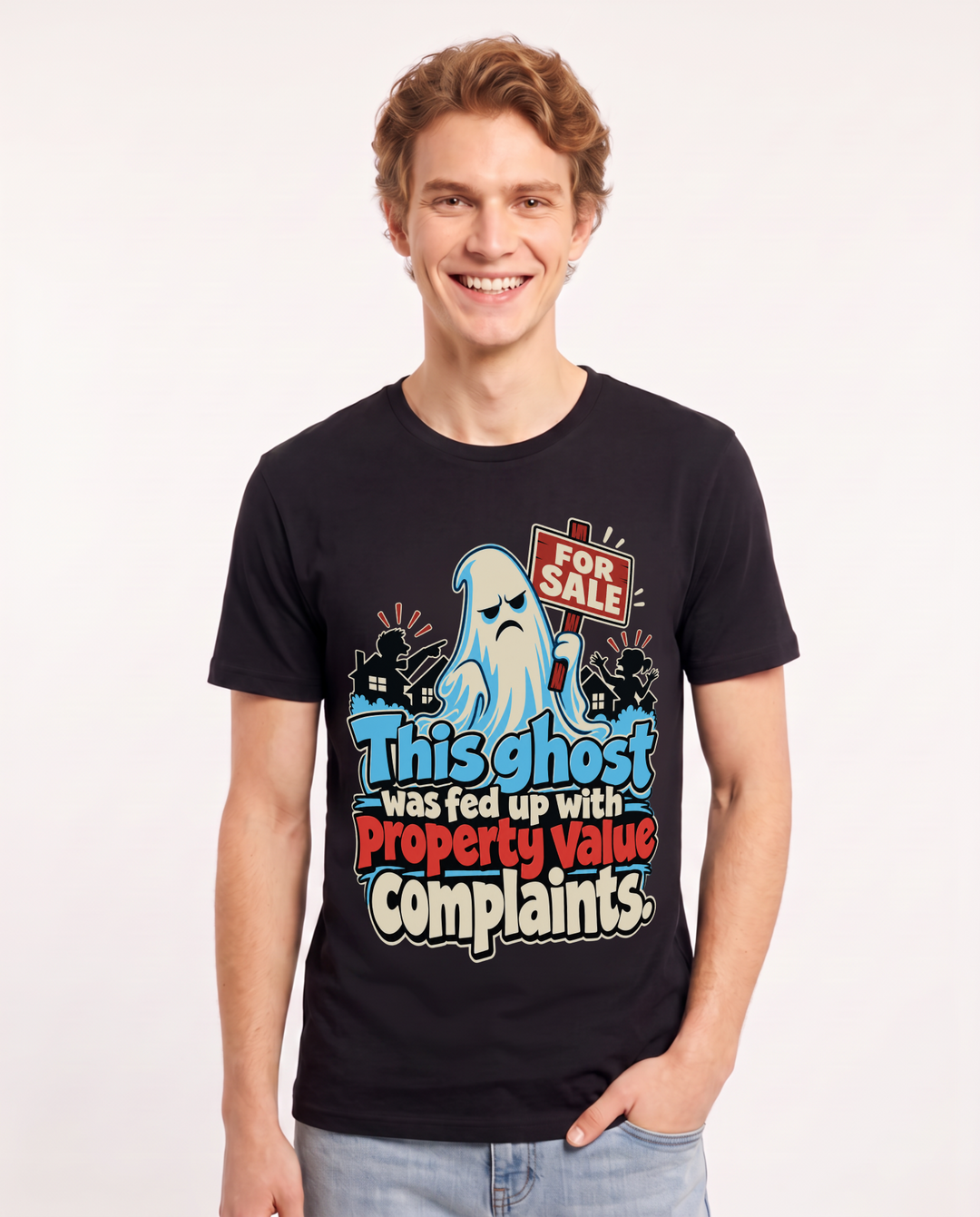 Halloween Black T-Shirt for Men – Halloween Theme Graphic Tee product image 3