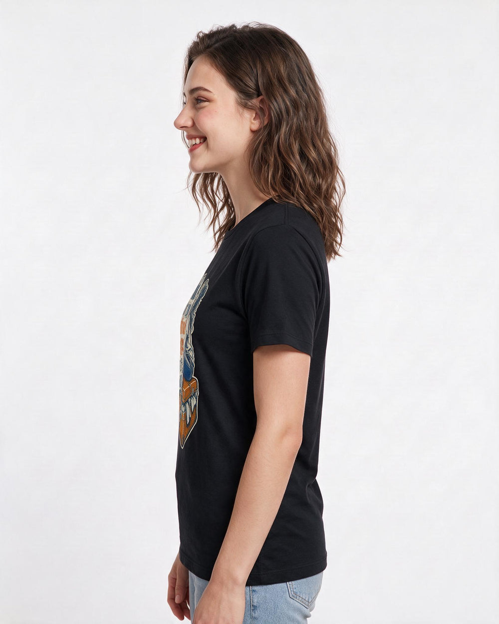 Funny Beer Women's Black T-Shirt – I don't carry my emotional baggage, just a cold one. product image 2