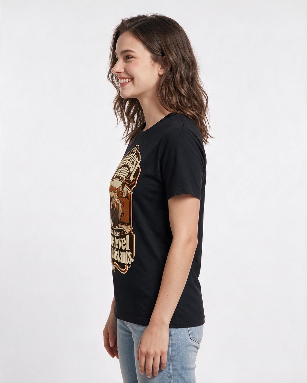 Couples Black T-Shirt for Women – Everyday Expression Graphic Tee product image 2