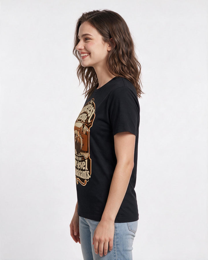 Couples Black T-Shirt for Women – Everyday Expression Graphic Tee product image 2