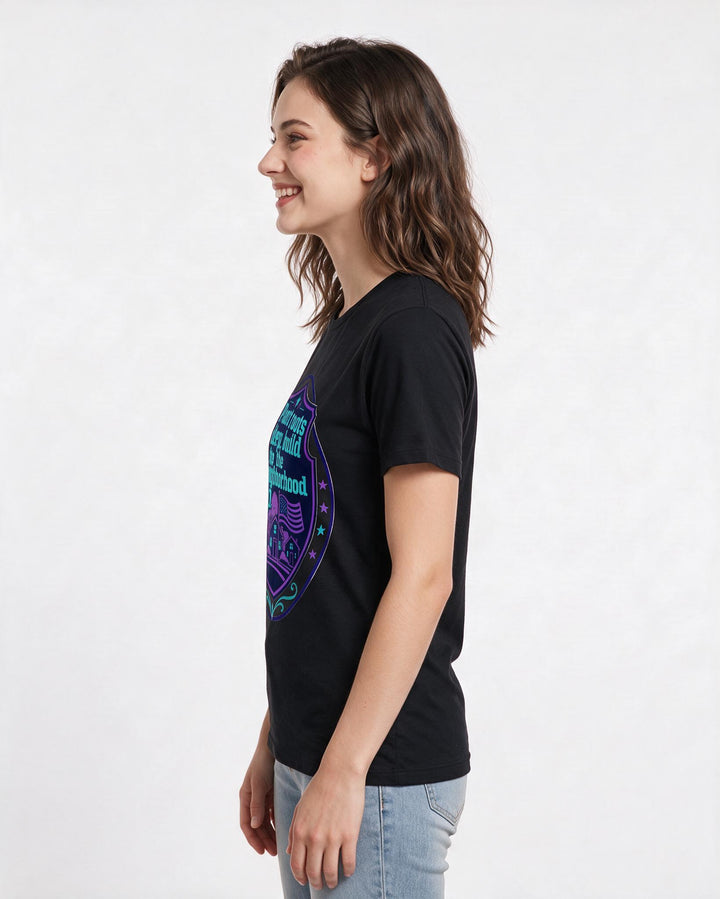 Graphic Women's Black T-Shirt - Plant roots deep, build the product image 2