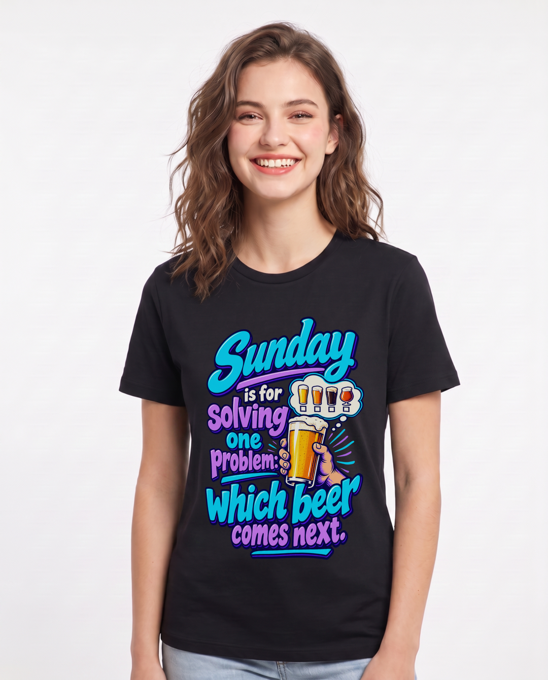 Beer Black T-Shirt for Women – Everyday Expression Graphic Tee product image 3