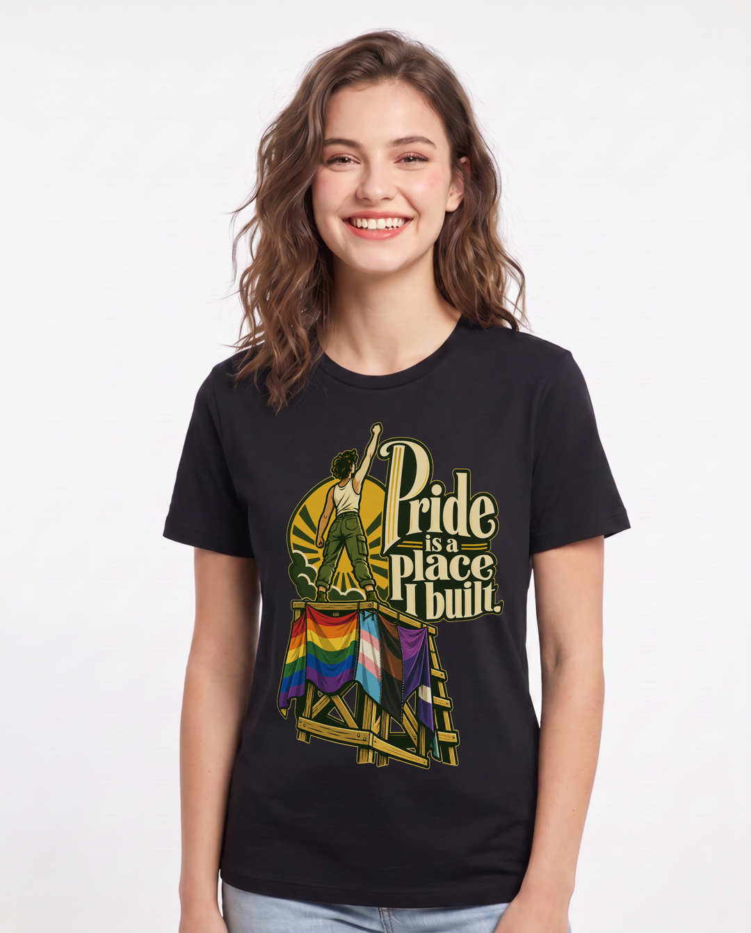 Pride Black T-Shirt for Women – Everyday Expression Graphic Tee product image 3