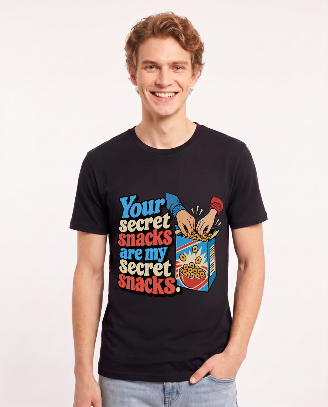 Couples Black T-Shirt for Men – Everyday Expression Graphic Tee product image 3