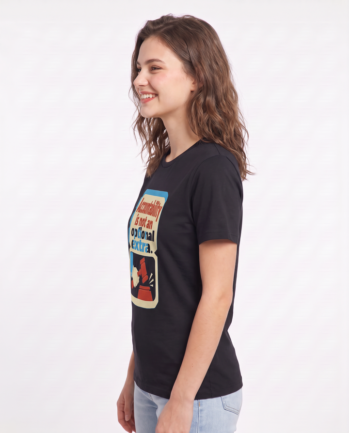 Graphic Women's Black T-Shirt - Accountability is not an optional product image 2