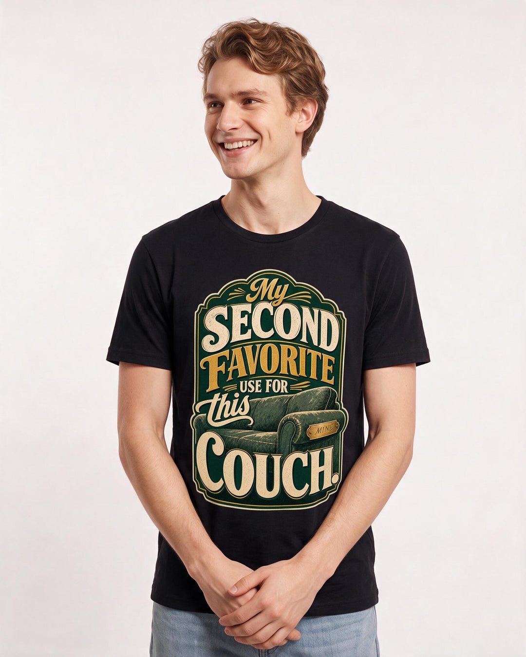 Couples Black T-Shirt for Men – Everyday Expression Graphic Tee product image 1