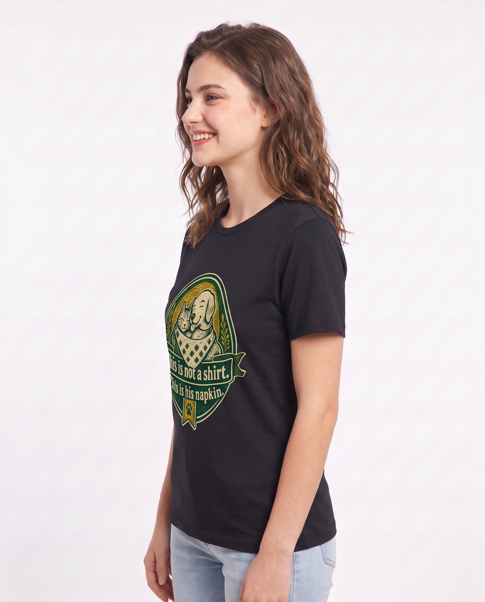 Graphic Women's Black T-Shirt - This is not a shirt. This is his product image 2
