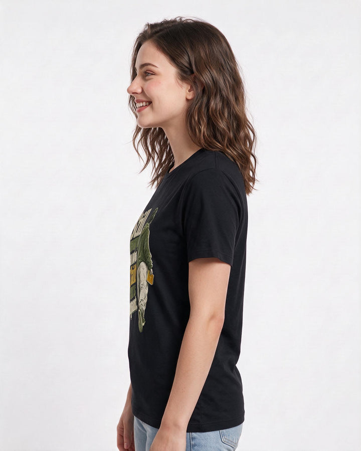 Christian Faith Women's Black T-Shirt – Still showing up, even when my faith product image 2