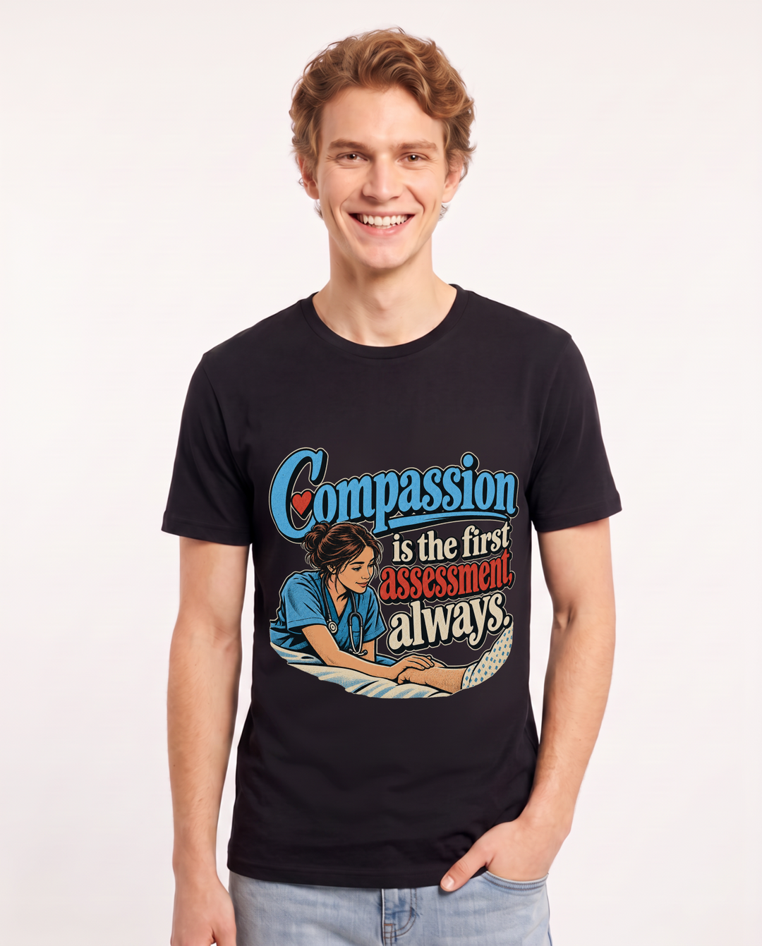 Nurse Black T-Shirt for Men – Nursing Life Graphic Tee product image 3