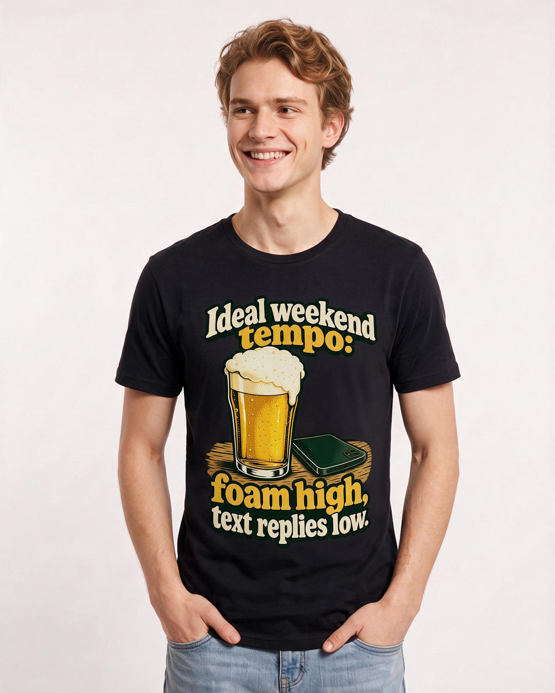 Beer Black T-Shirt for Men – Everyday Expression Graphic Tee product image 1