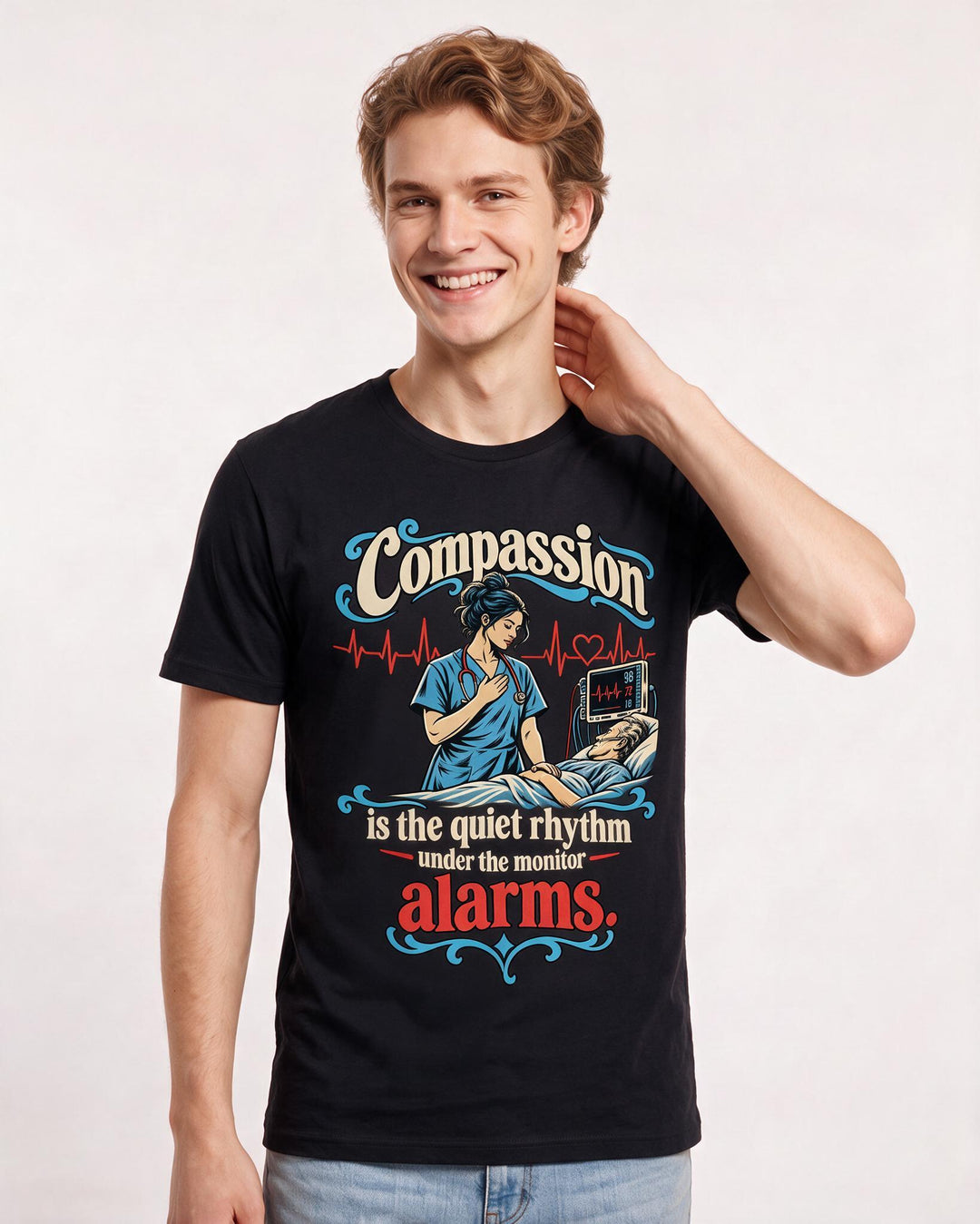 Nurse Black T-Shirt for Men – Nursing Life Graphic Tee product image 1