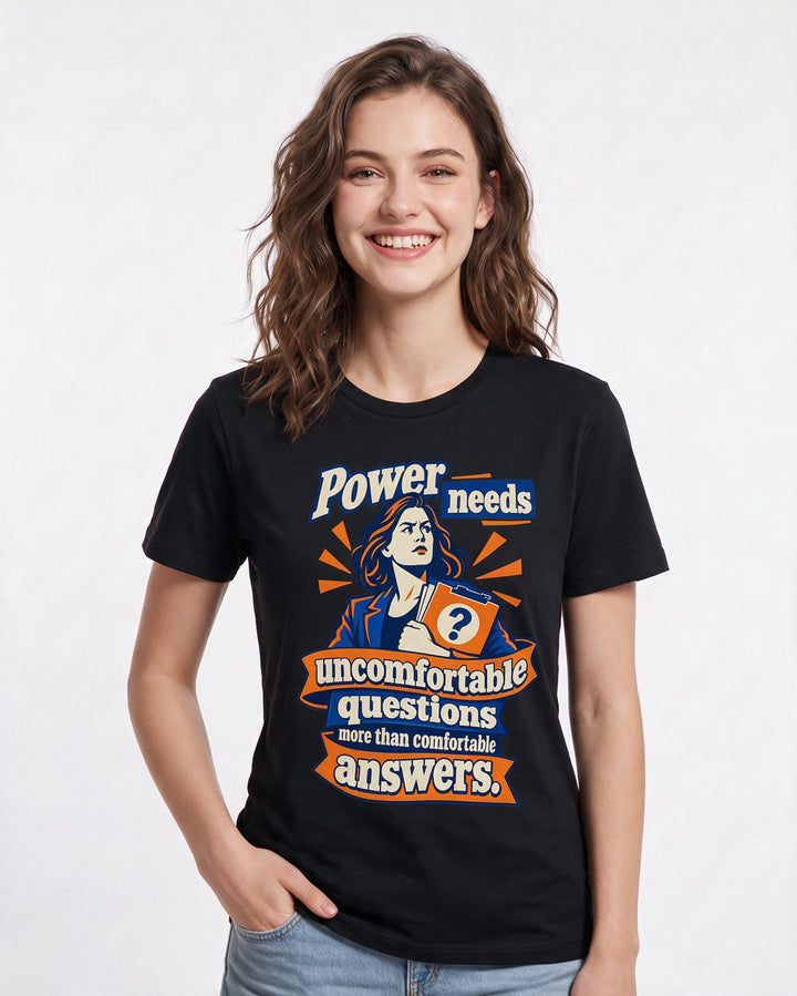 Political Statement Black T-Shirt for Women – Everyday Expression Graphic Tee product image 1
