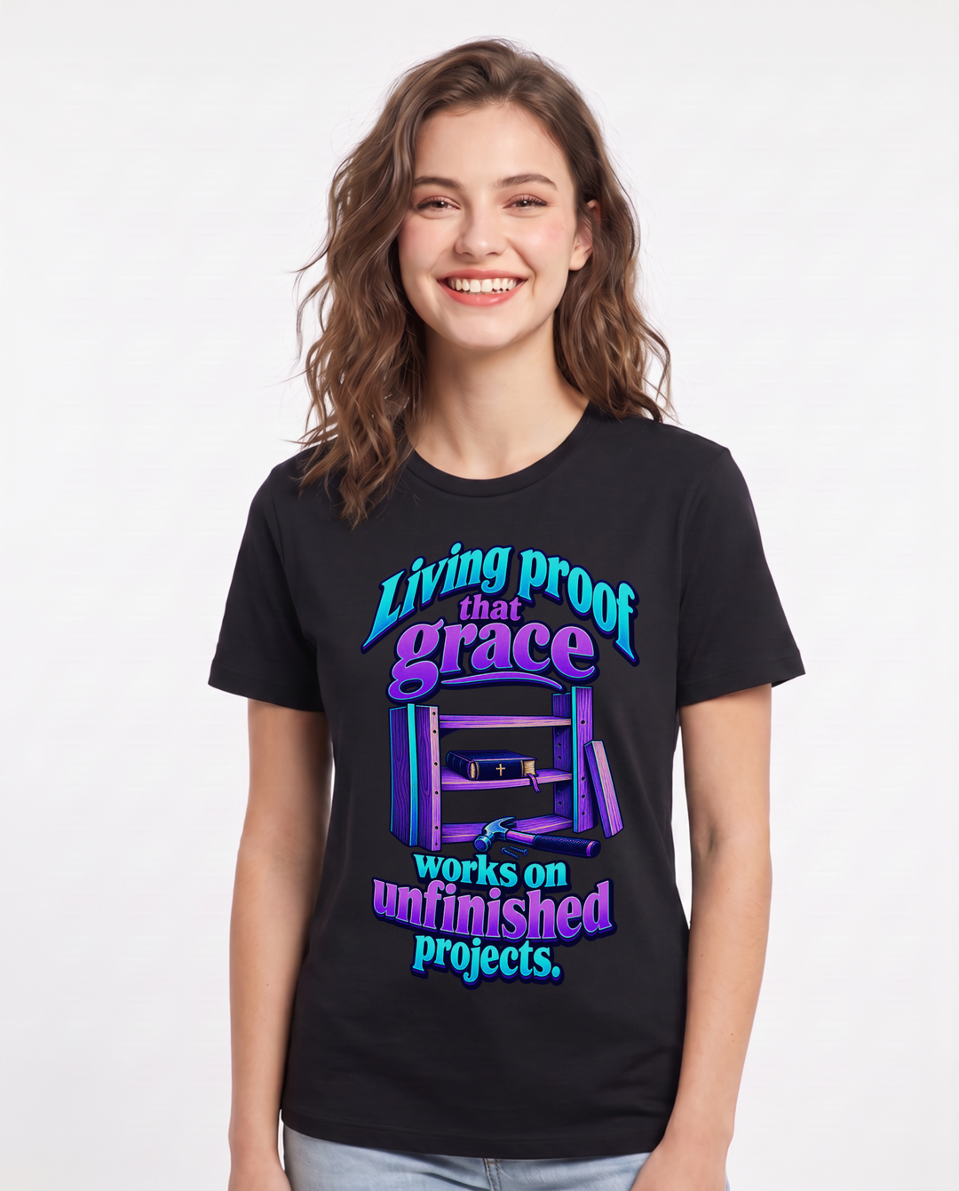 Christian Faith Black T-Shirt for Women – Everyday Expression Graphic Tee product image 3