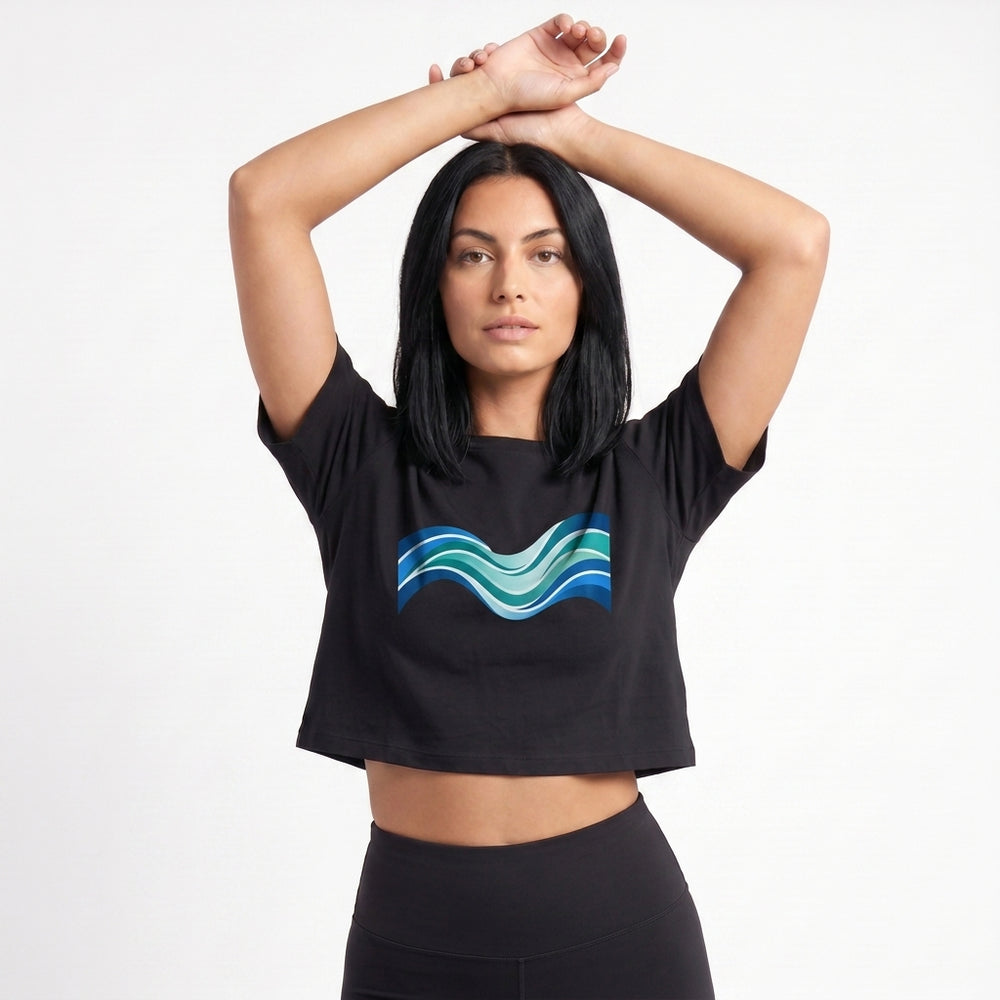Calm Waves Crop Top mockup 2