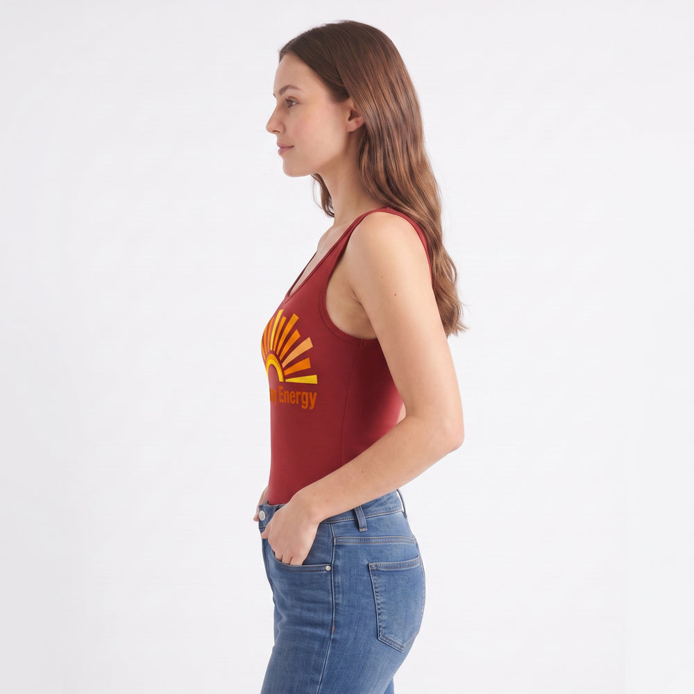 Abstract Sunrise With Dynamic Typography Sleeveless Tank Bodysuit product photo 2
