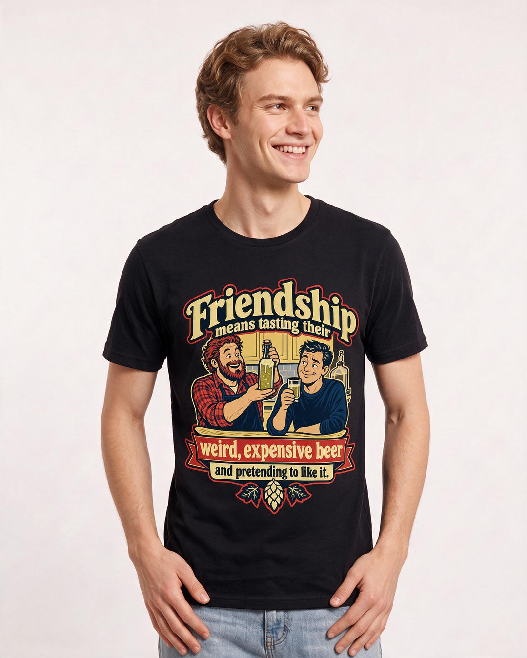 Beer Black T-Shirt for Men – Everyday Expression Graphic Tee product image 1