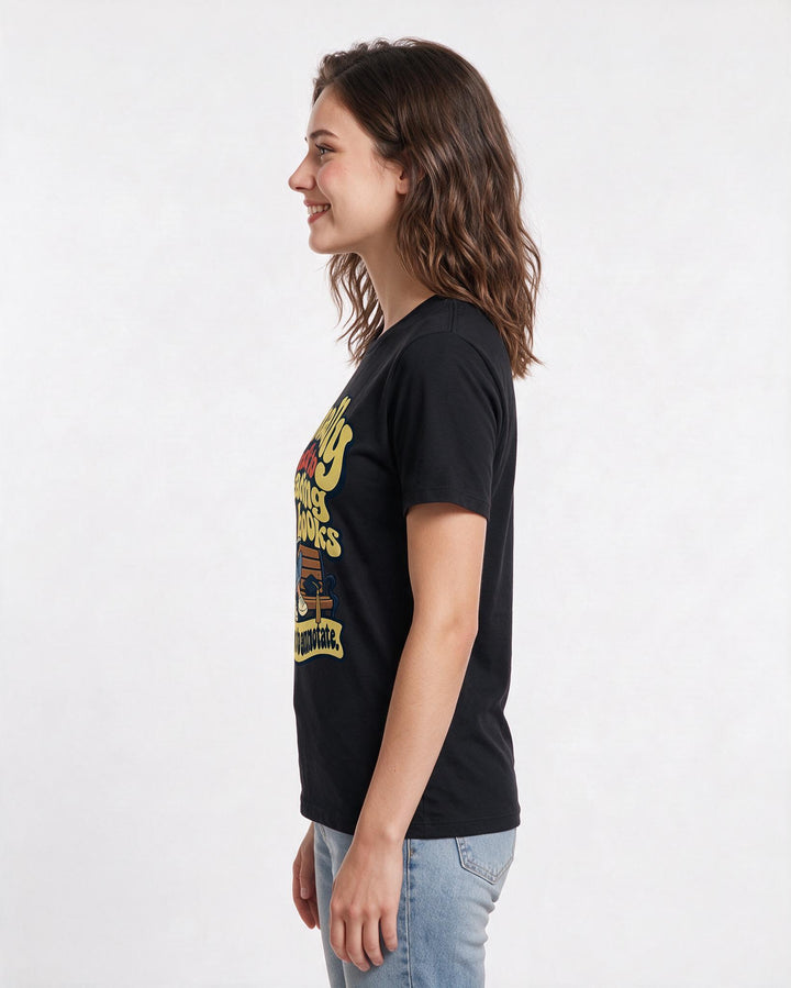 Graduation Black T-Shirt for Women – Everyday Expression Graphic Tee product image 2
