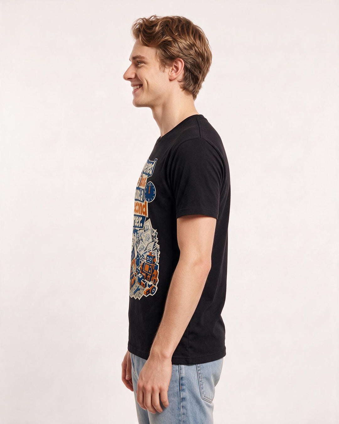 Funny Christmas Men's Black T-Shirt – Opened the box. Found a second career. product image 2