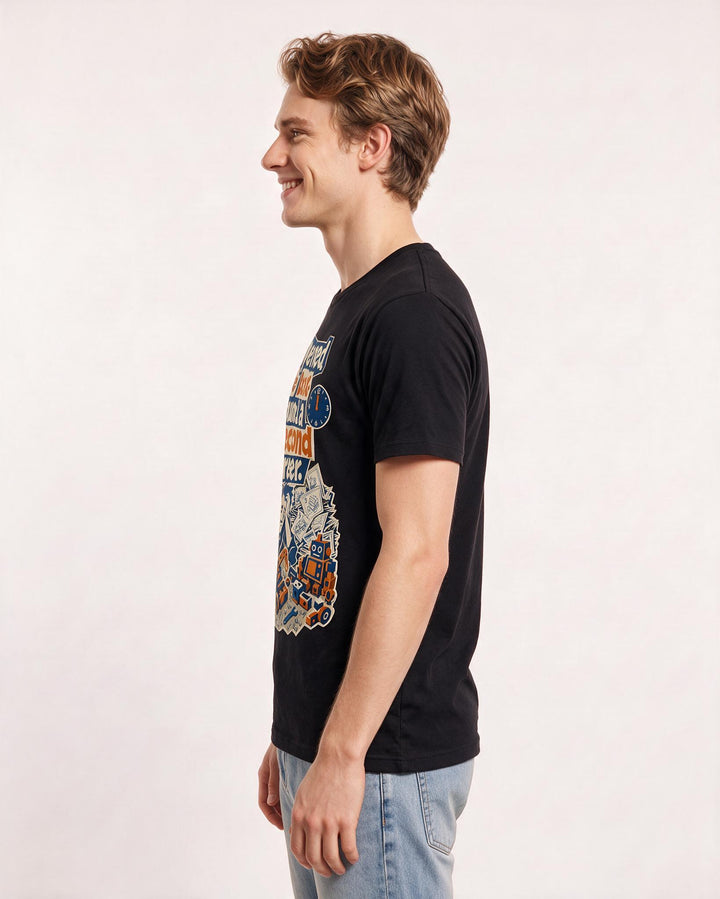 Funny Christmas Men's Black T-Shirt – Opened the box. Found a second career. product image 2