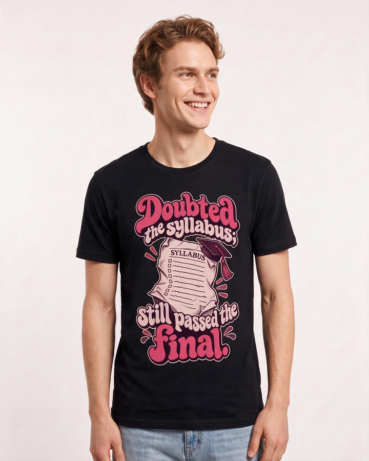 Graduation Black T-Shirt for Men – Everyday Expression Graphic Tee product image 1