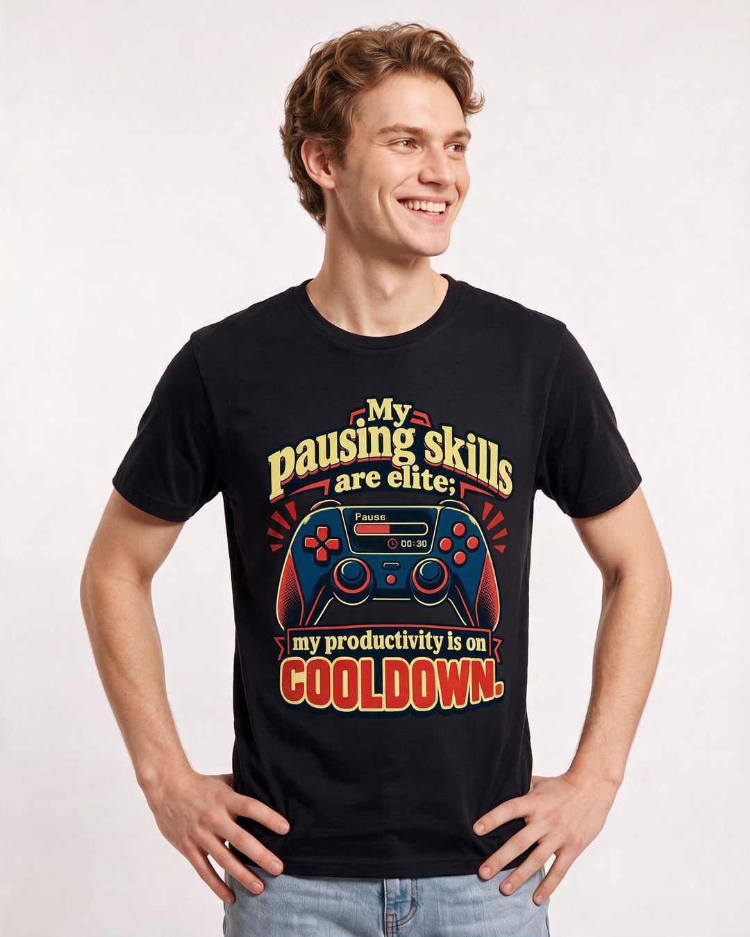 Gaming Black T-Shirt for Men – Game Night Graphic Tee product image 1