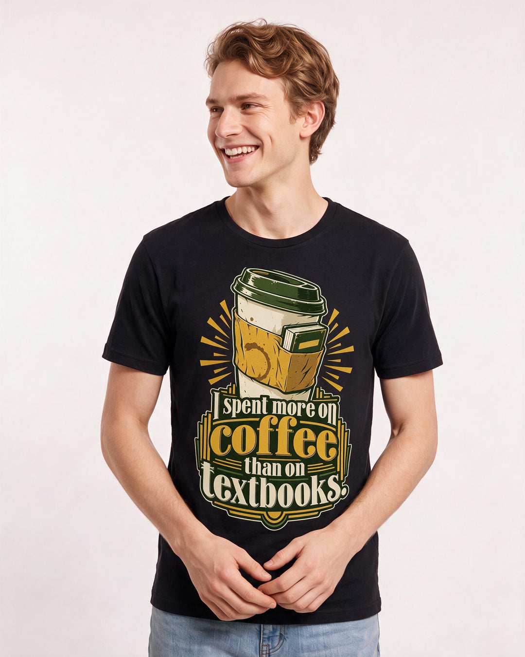Graduation Black T-Shirt for Men – Everyday Expression Graphic Tee product image 1
