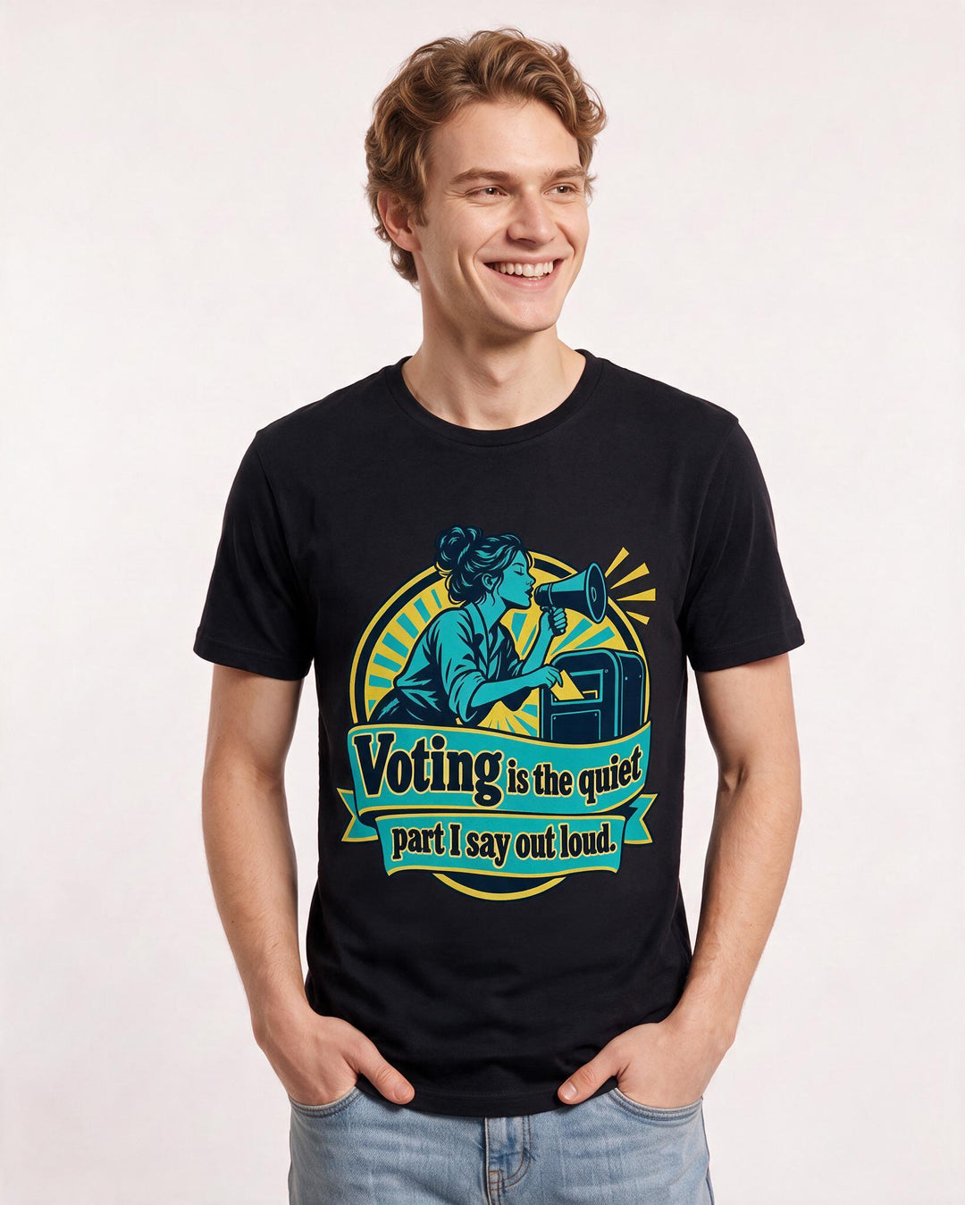 Political Statement Black T-Shirt for Men – Everyday Expression Graphic Tee product image 1