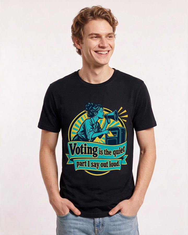 Political Statement Black T-Shirt for Men – Everyday Expression Graphic Tee product image 1